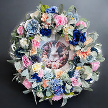 Easter & Spring TWO HOLIDAY !!  Front Door Wreath 20 inch Roses, Carnations & Lamb's Ear (Free Shipping)