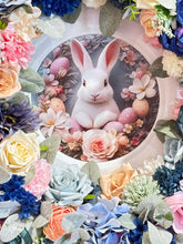 Easter & Spring TWO HOLIDAY !!  Front Door Wreath 20 inch Roses, Carnations & Lamb's Ear (Free Shipping)