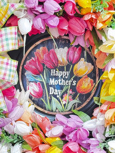 Spring Tulips Front Door Wreath & Mother's Day Gift  Dual Purpose Wreath 22 inch (Free Shipping)