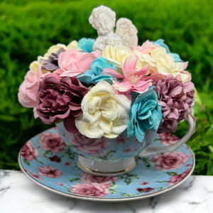 Tea Cup Fairy Flower arrangement, Ideal Mother's Day Gift, or Easter Arrangement Free Shipping