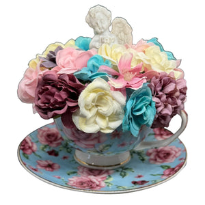 Tea Cup Fairy Flower arrangement, Ideal Mother's Day Gift, or Easter Arrangement Free Shipping