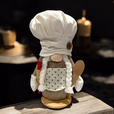 Kitchen Chef Female Gnome Plush Gnome Doll With Rolling Pin & Wooden Spoon Free Shipping