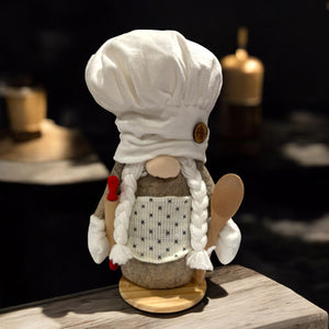 Kitchen Chef Female Gnome Plush Gnome Doll With Rolling Pin & Wooden Spoon Free Shipping