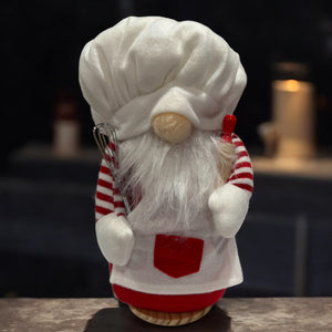 Kitchen Chef Gnome Plush Christmas Birthday Gnomes Doll With Rolling Pin & Wisk Free Shipping