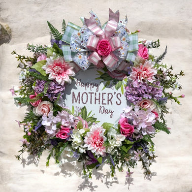 Mother's Day Front Door Floral Wreath 22 inch (Free Shipping)