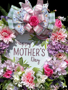 Mother's Day Front Door Floral Wreath 22 inch (Free Shipping)