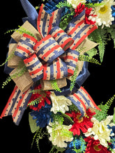 4th of July Front Door Wreath / Americana Patriotic Flag Day Welcome Wreath (Free Shipping)