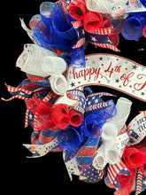 4th of July Front Door Wreath / Americana Patriotic  Welcome Wreath (Free Shipping)