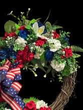 Patriotic Front Door Wreath / Americana/ 4th of July  Welcome Wreath (Free Shipping)