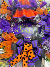 Halloween Witch Wreath Halloween Front Door Wreath  Battery Timer Light  (Free Shipping)
