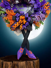 Halloween Witch Wreath Halloween Front Door Wreath  Battery Timer Light  (Free Shipping)