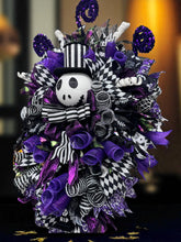 Halloween Jack Swag Wreath  ~ Halloween Front Door Wreath Purple & Black Scary Wreath (Free Shipping)