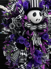 Halloween Jack Swag Wreath  ~ Halloween Front Door Wreath Purple & Black Scary Wreath (Free Shipping)