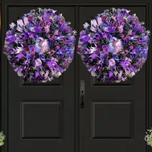 Large Purple Halloween Witch Wreath | Black Roses & Purple Hydrangeas | Gothic Halloween Door Decor | Witchy Front Door Wreath