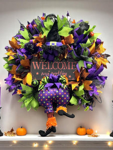 Halloween Witch Wreath Halloween  Handmade Witch's Butt Halloween Wreath (Free Shipping)