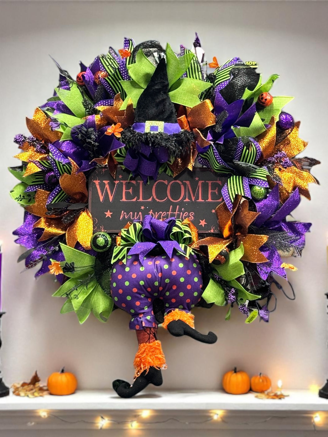 Halloween Witch Wreath Halloween  Handmade Witch's Butt Halloween Wreath (Free Shipping)