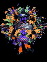 Halloween Witch & Broom Wreath  Handmade Witch's Butt Halloween Wreath