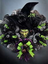Halloween Witch Wreath Halloween Front Door Wreath  Witch's Face Wreath (Free Shipping)