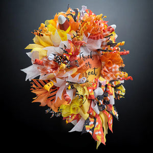 Halloween Wreath Candy Corn Trick or Treat Halloween Wreath (Free Shipping)