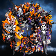 Halloween Jack  Wreath  ~ Halloween Front Door Wreath Jack Skellington Wreath (Free Shipping)