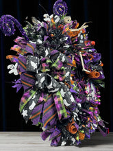 Halloween Skeleton Wreath,  Purple Halloween Wreath Tomb Stone Wreath