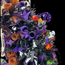 Halloween Skeleton Wreath,  Purple Halloween Wreath Tomb Stone Wreath