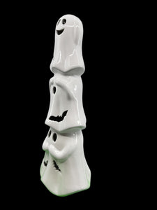 Halloween Lighted Ghost Tree - Ceramic - White Ghosts - 15 tall Battery Free Shipping