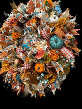 Country Fall Harvest Wreath Farmhouse Truck Style Pumpkin Welcome Wreath (Free Shipping)