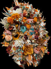 Country Fall Harvest Wreath Farmhouse Truck Style Pumpkin Welcome Wreath (Free Shipping)