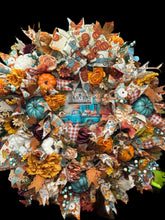 Country Fall Harvest Wreath Farmhouse Truck Style Pumpkin Welcome Wreath (Free Shipping)