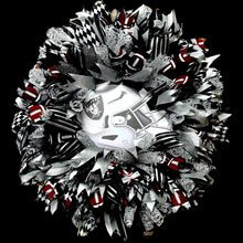 Raiders Helmet Wreath Silver & Black Free Shipping