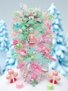 Pink Nutcracker Toy Solider  Christmas Swag Wreath Free Shipping