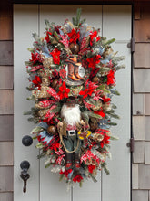 Cowboy Western Wreath, Cowboy Santa Swag Wreath