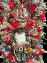 Cowboy Western Wreath, Cowboy Santa Swag Wreath