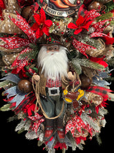 Cowboy Western Wreath, Cowboy Santa Swag Wreath