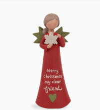 Christmas Angel Figurine – Merry Christmas My Dear Friend, Holiday Angel Decor & Christmas Tier Tray Decoration
