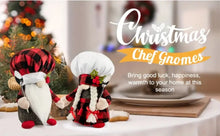 Kitchen Chef Gnome Couple Plush Gnome Dolls Red Buffalo Plaid Gift Boxed