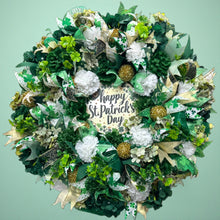 St Patrick’s Day Wreath for Front Door, Green Shamrock Wreath, Irish Holiday Door Decor, Large St Patrick's Wreath
