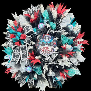 Christmas Jack Skellington Wreath ~ Nightmare Before Christmas Wreath