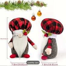 Kitchen Chef Gnome Couple Plush Gnome Dolls Red Buffalo Plaid Gift Boxed