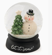 Let It Snow Christmas Snow Globe – Snowman Holiday Decor, Winter Wonderland Decoration & Christmas Tier Tray Decor