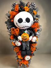 Luxury Nightmare Before Christmas Inspired Jack Skellington Halloween Swag | Pumpkin King Door Decor | 43 x 22 Inches