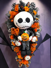 Luxury Nightmare Before Christmas Inspired Jack Skellington Halloween Swag | Pumpkin King Door Decor | 43 x 22 Inches