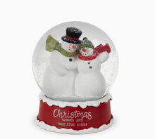 Christmas Snowman Snow Globe – Snowman Couple Holiday Decor, Winter Wonderland Decoration & Christmas Tier Tray Decor