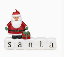 Santa Christmas Block Shelf Sitter – Christmas Tier Tray Decor, Santa Claus Holiday Decoration & Farmhouse Christmas Decor