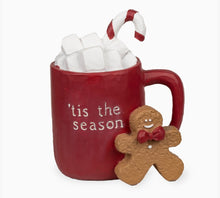 Tis the Season Christmas Cocoa Shelf Sitter – Hot Cocoa Bar Decor, Gingerbread Christmas Decor & Tier Tray Decoration