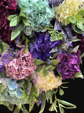 Spring Swag Wreath, Purple Hydrangea & Lavender  Welcome Front Door Spring Decor,  Wreath