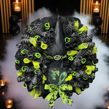 Best Seller  Witch Wreath,Evil Witch Halloween Wreath,  Skull  Door Decor, Spooky Halloween Front Door Wreath, Witch Hat Version 2