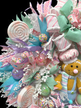 Pink Gingerbread Man Christmas Wreath With Pastel Colors