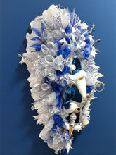 Blue & Silver Santa Doll Swag Christmas Wreath (Free Shipping)